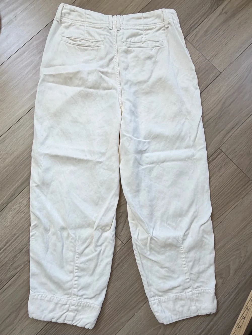 Everlane Carpenter Cropped Cream High-Rise Buttersoft Tencel Pants Tapered Leg 6 - Picture 2 of 9